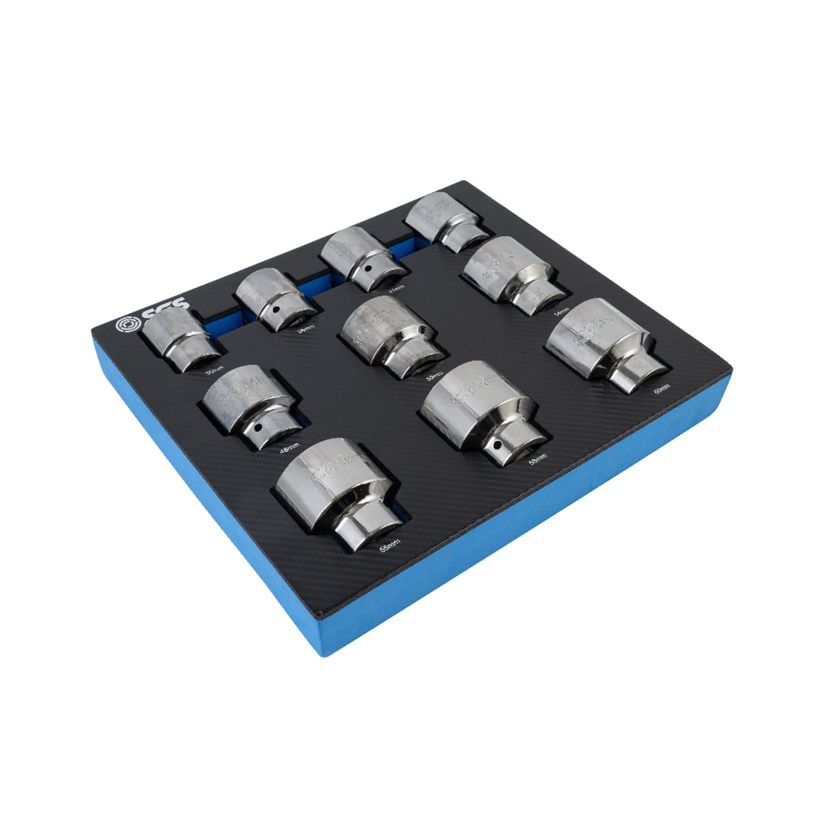 SGS 10pc 1in Drive Socket Set | 36mm-60mm | Foam Insert